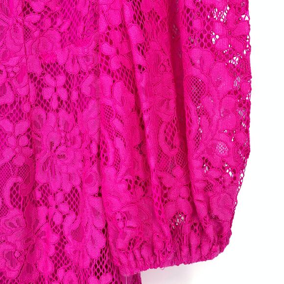 Trina Trina Turk Women's Size 2 Azul Off The Shoulder Lace Dress Fuchsia Pink - Picture 5 of 7